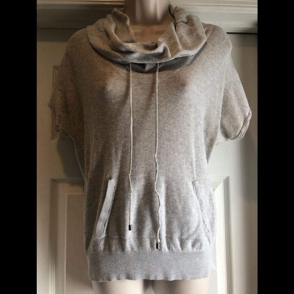 LOFT Grey SS Top with Funnel Hood Small